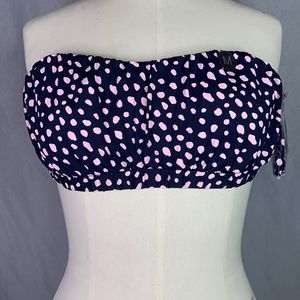 Gathered Bandeau Bikini Top Organic Dot M